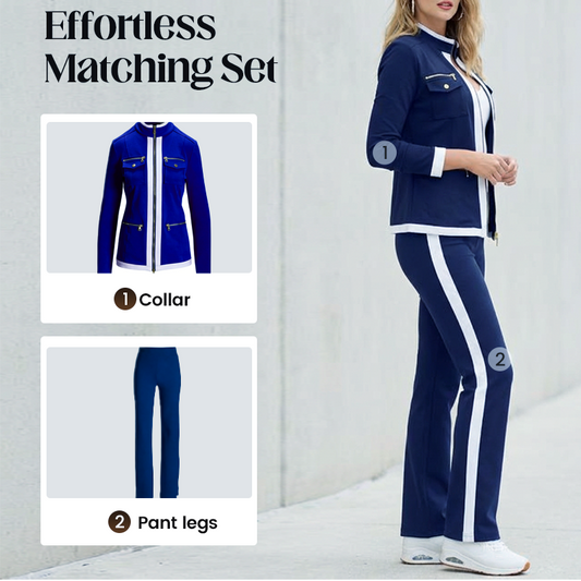 Women's 2-Piece Color-Block Tracksuit Set