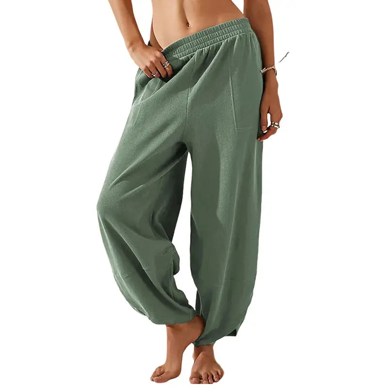🔥SummerVibes Women's Baggy Wideleg Pants✨ | Casual Elastic Waisted ✦Palazzo Harem Pants✦ with Pockets👖 | 🚨LAST‑DAY LOW‑PRICE CLEARANCE SALE🚨